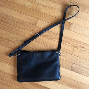 Late Spade Black Leather Crossbody bag